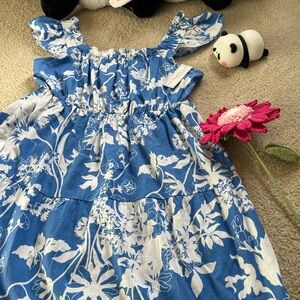 Morgan Taylor Blue and White Floral Sundress for Girls